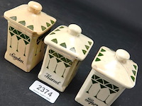 3 aardewerk voorraadpotjes - afbeelding 2 van  5