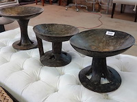 3 antieke houten naga-tribale schalen - afbeelding 1 van  5