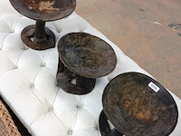 3 antieke houten naga-tribale schalen - afbeelding 3 van  5