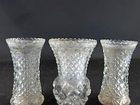 3 antieke kristallen vaasjes - afbeelding 1 van  5