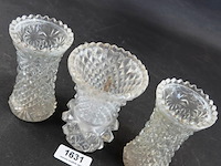 3 antieke kristallen vaasjes - afbeelding 2 van  5