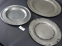 3 antieke tinnen borden - afbeelding 3 van  4