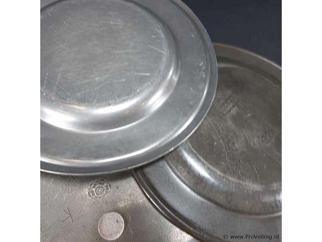 3 antieke tinnen borden - afbeelding 4 van  4