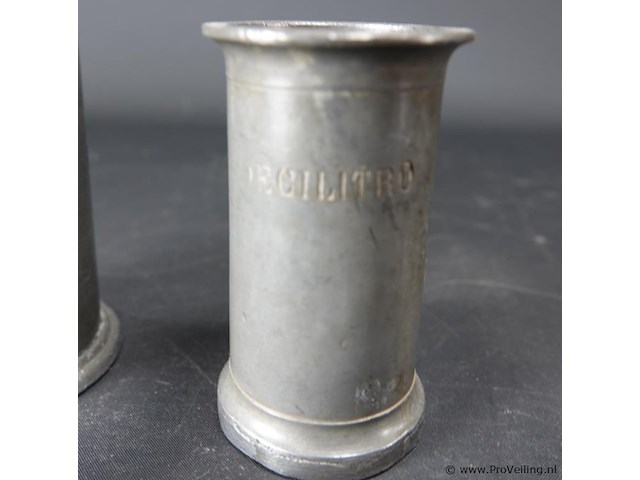 3 antieke tinnen maten - afbeelding 3 van  5