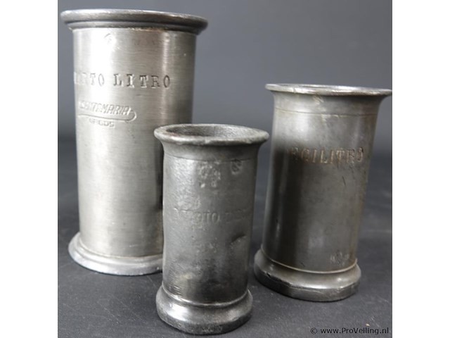 3 antieke tinnen maten - afbeelding 4 van  5