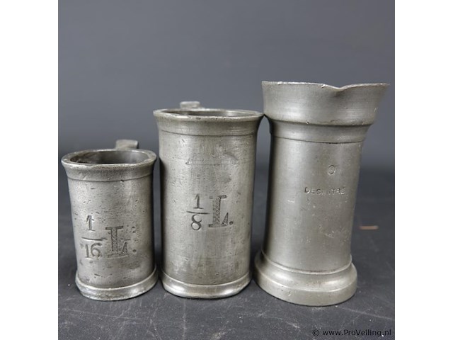 3 antieke tinnen maten - afbeelding 3 van  5