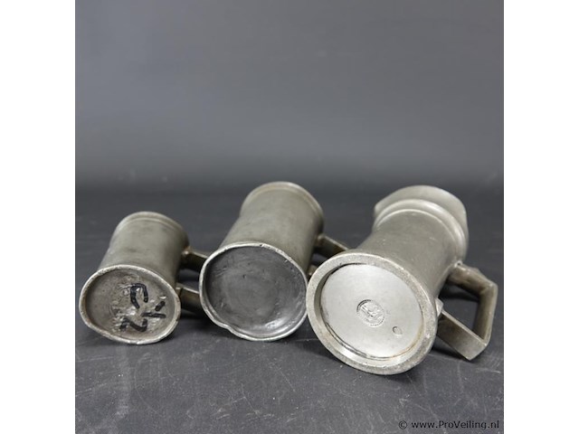 3 antieke tinnen maten - afbeelding 5 van  5