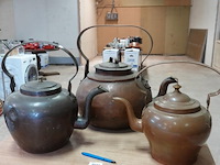 3 antieke (w.o. de grootse door ons ooit gezien) koperen ketels - afbeelding 1 van  5