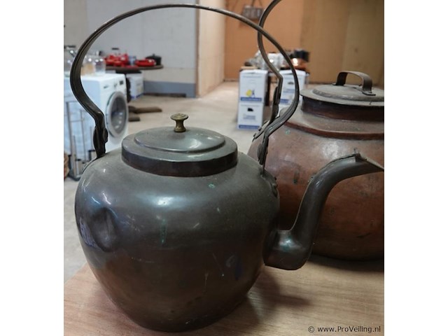 3 antieke (w.o. de grootse door ons ooit gezien) koperen ketels - afbeelding 3 van  5