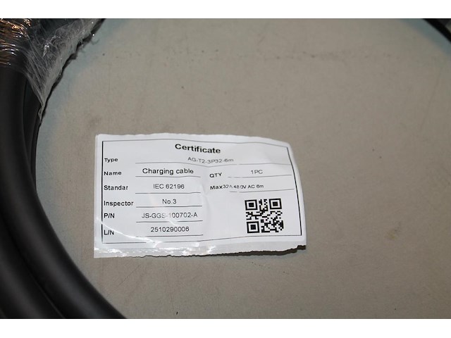 3 autolaadkabels / koppelkabels type 2. 6m 5x6 mm2. - afbeelding 2 van  3