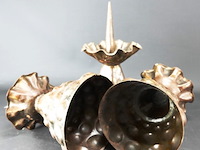 3 bijzonder gevormde messing kandelaren - afbeelding 5 van  5