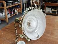 3 bijzondere glazen hanglampen met metalen monturen - afbeelding 4 van  5