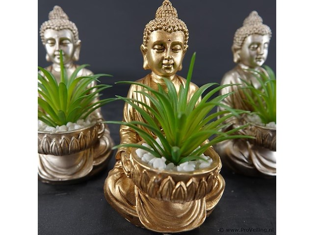 3 boeddha's met groen - afbeelding 3 van  5