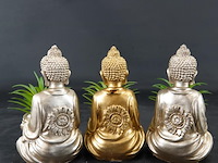 3 boeddha's met groen - afbeelding 4 van  5