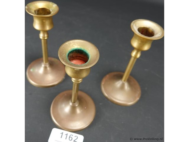 3 brons/messing kandelaren - afbeelding 3 van  5