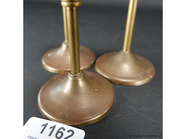 3 brons/messing kandelaren - afbeelding 4 van  5