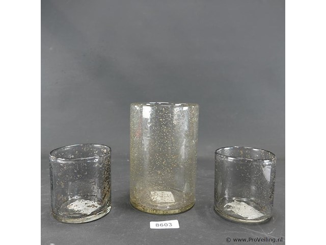 3 bubbel glazen vazen - afbeelding 1 van  5