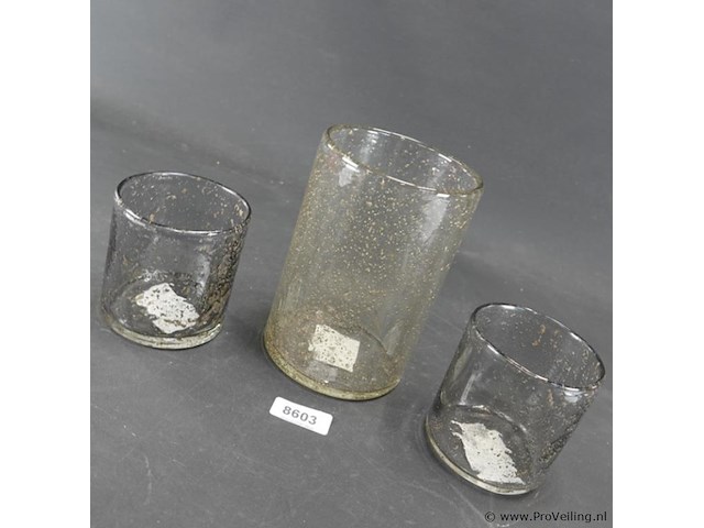 3 bubbel glazen vazen - afbeelding 2 van  5
