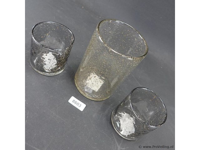 3 bubbel glazen vazen - afbeelding 3 van  5