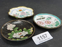 3 chinese cloisonne schaaltjes - afbeelding 1 van  5