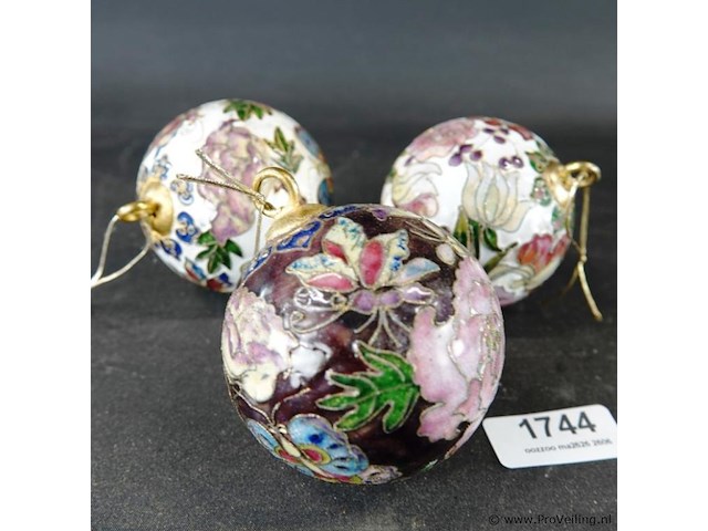 3 cloisonne ballen - afbeelding 1 van  5