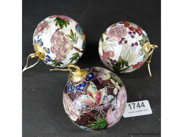 3 cloisonne ballen - afbeelding 2 van  5
