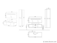3-delig duo-badkamermeubel (120cm) - licht hout decor - incl. kranen - afbeelding 5 van  5