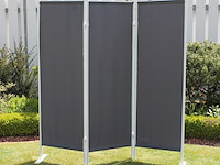 3-delig tuin wind- en privacyscherm, leco, paravent 3-teilig, antraciet - afbeelding 2 van  6