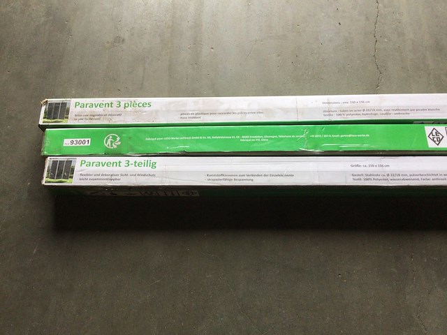 3-delig tuin wind- en privacyscherm, leco, paravent 3-teilig, antraciet - afbeelding 4 van  6