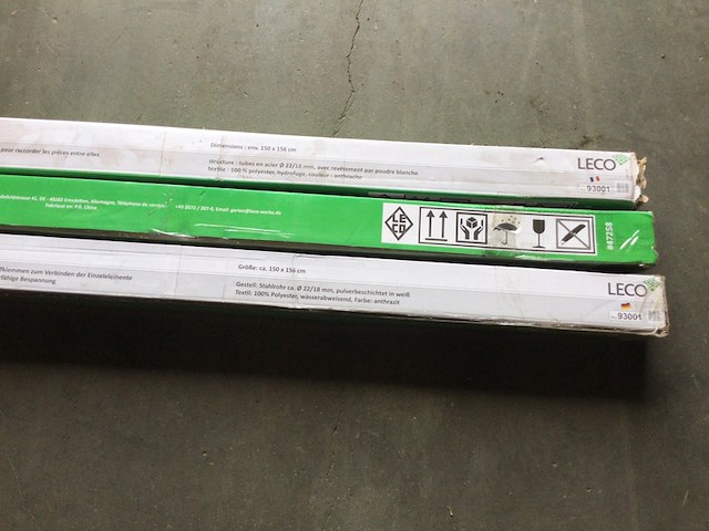3-delig tuin wind- en privacyscherm, leco, paravent 3-teilig, antraciet - afbeelding 5 van  6