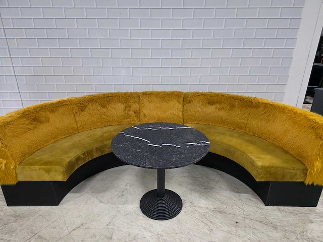 3 delige restaurant bankenset met marmeren tafel - afbeelding 10 van  11
