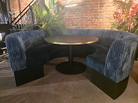3 delige ribfluweel restaurant bankenset met ronde tafel
