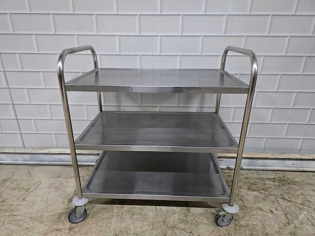 3-delige rvs serveerwagen - afbeelding 2 van  4