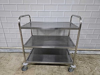 3-delige rvs serveerwagen - afbeelding 2 van  4