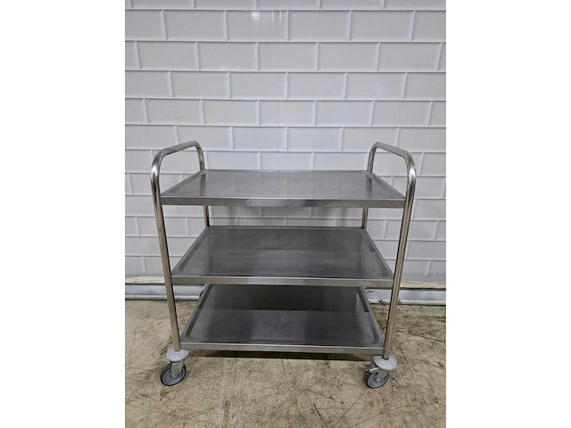 3-delige rvs serveerwagen - afbeelding 3 van  4
