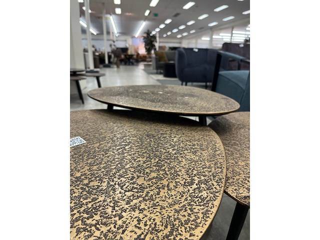 3 delige salontafel set goldy, goud - afbeelding 2 van  5