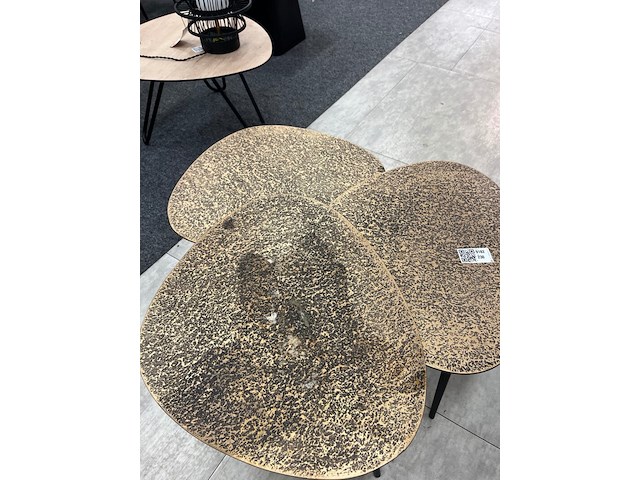 3 delige salontafel set goldy, goud - afbeelding 4 van  5