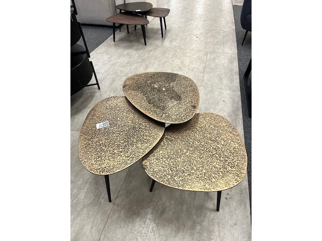 3 delige salontafel set goldy, goud - afbeelding 5 van  5