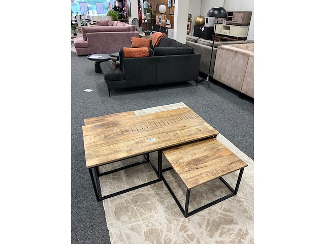 3 delige salontafel set, mango - afbeelding 4 van  5