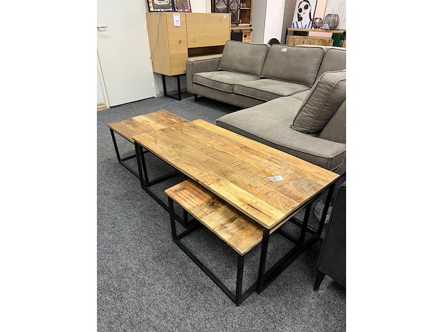 3 delige salontafel set, mango - afbeelding 1 van  5
