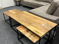 3 delige salontafel set, mango - afbeelding 1 van  5