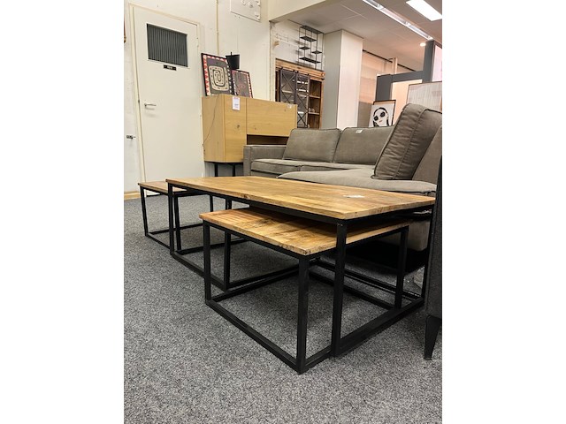 3 delige salontafel set, mango - afbeelding 2 van  5