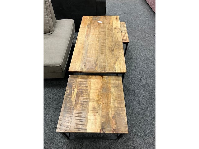3 delige salontafel set, mango - afbeelding 3 van  5