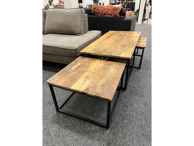 3 delige salontafel set, mango - afbeelding 4 van  5