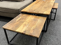 3 delige salontafel set, mango - afbeelding 4 van  5