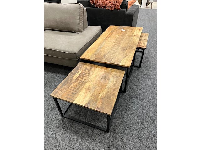 3 delige salontafel set, mango - afbeelding 5 van  5