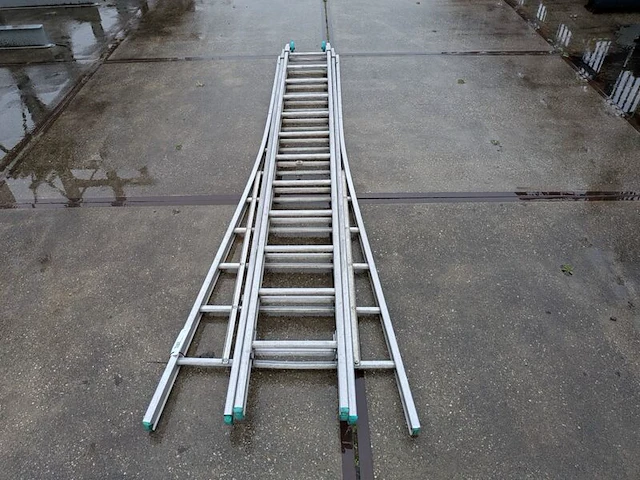 3-delige uitschuifbare ladder met gevelrol, 3x12-treeds - afbeelding 2 van  5