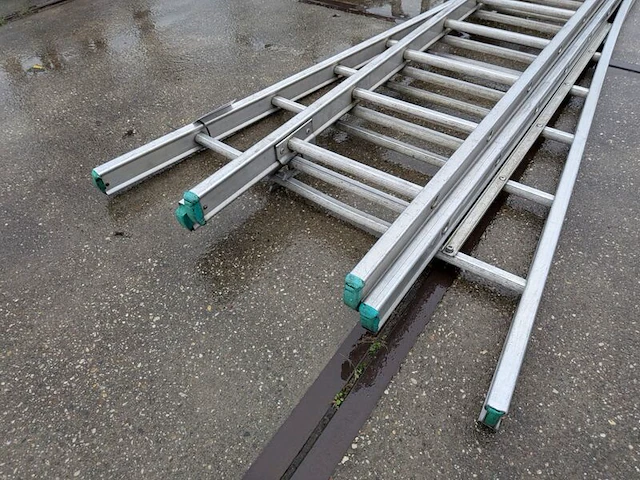 3-delige uitschuifbare ladder met gevelrol, 3x12-treeds - afbeelding 3 van  5
