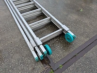 3-delige uitschuifbare ladder met gevelrol, 3x12-treeds - afbeelding 4 van  5
