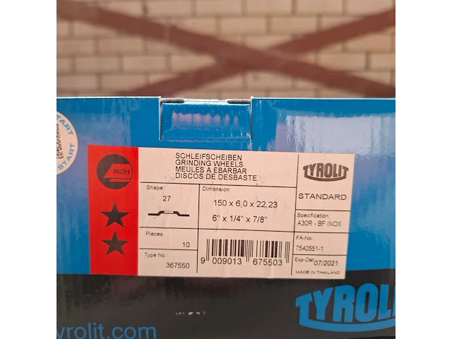 3 doos a 10 stuks afbraamschijf tyrolit, 150x6,0x22,23mm - afbeelding 3 van  4